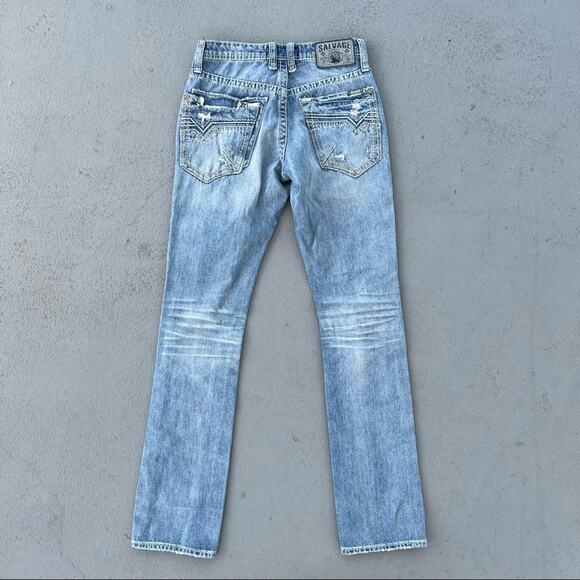 Salvage Anarchy Havoc Straight Slim Fit Jeans Distressed 27R - Picture 3 of 7
